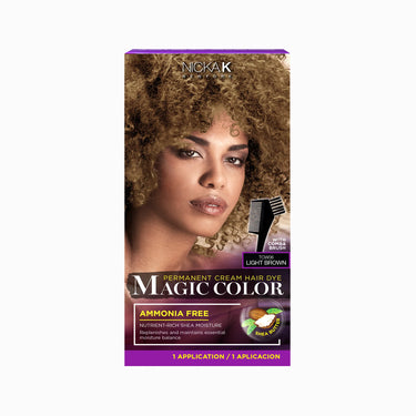 Nicka K Magic Color Permanent Cream Hair Dye – TCW06 Light Brown - ANNS BEAUTY SUPPLY